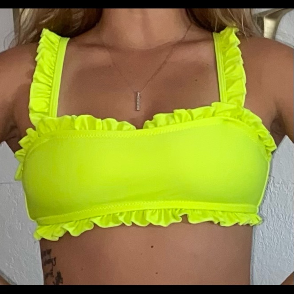 Neon Yellow Bikini Top